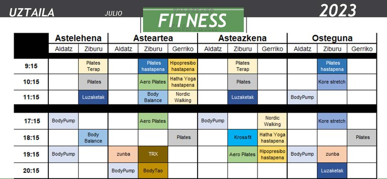 Actividades Fitness en julio, último día para inscribirse