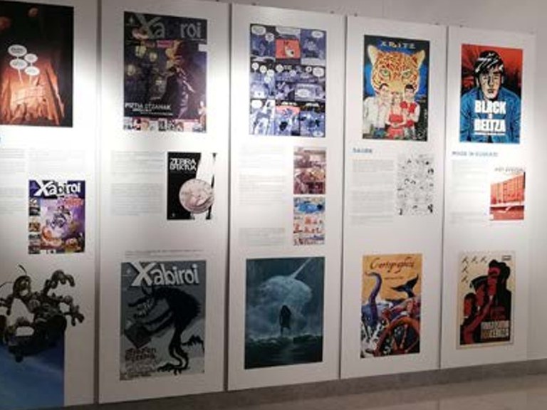 Último día de la exposición “Euskal komikia 1975 urtetik”