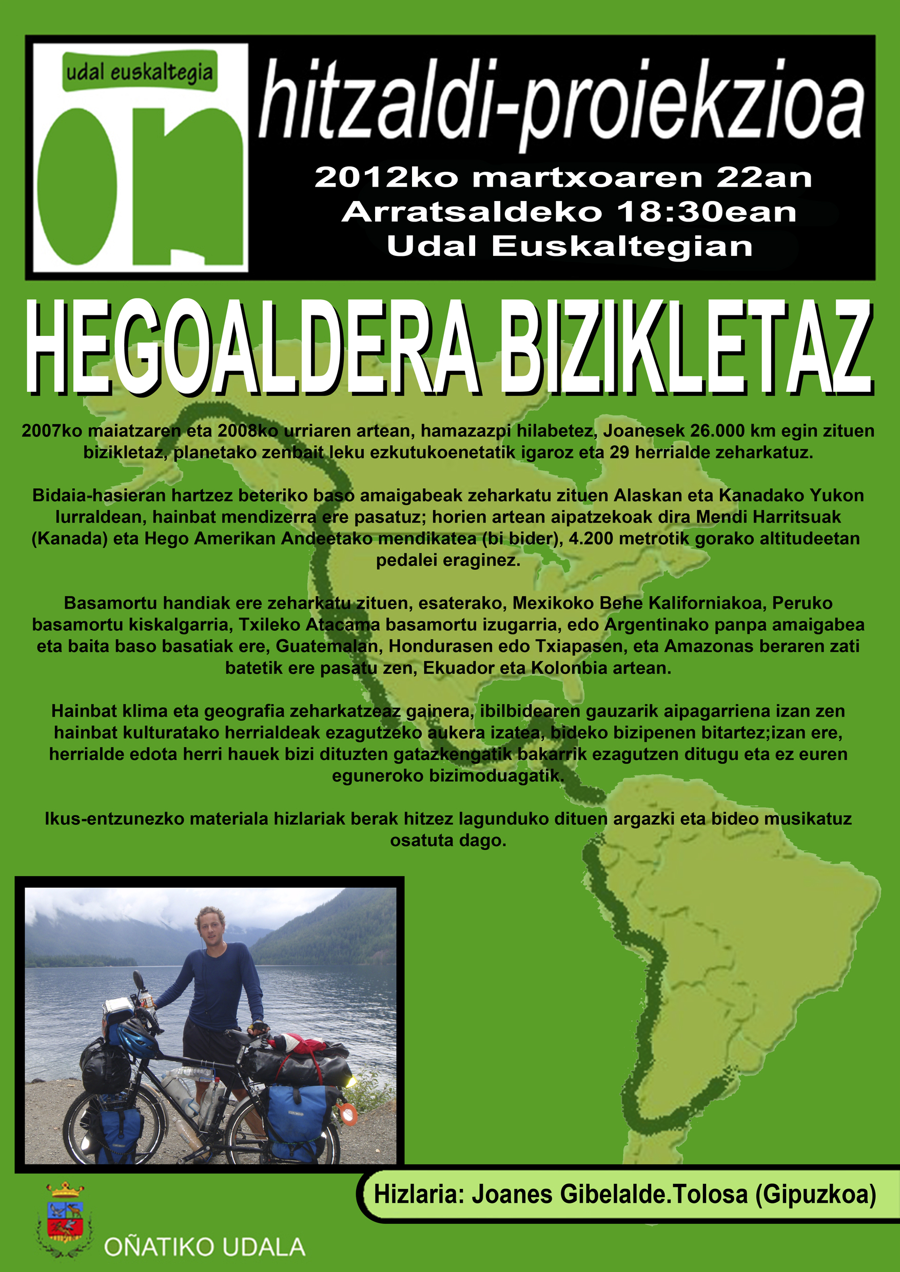 "Hegoaldera bizikletaz_charla-proyección"