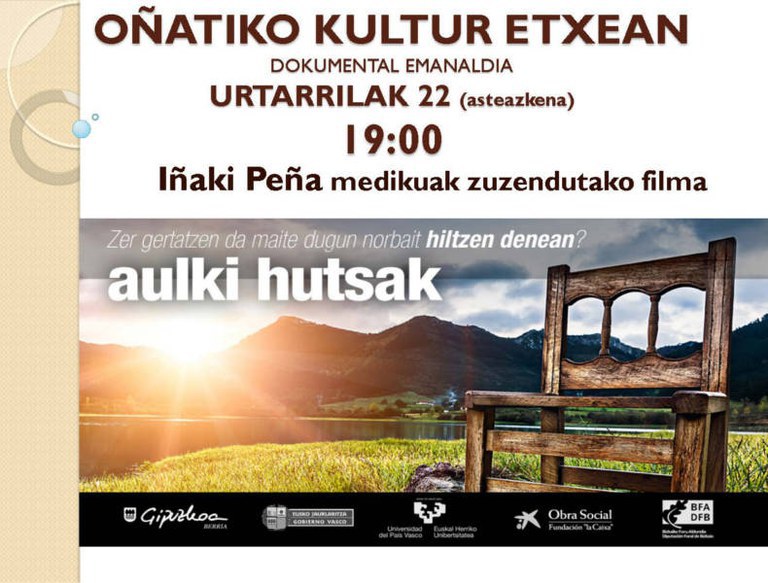 Proyección del documental “Aulki hutsak”