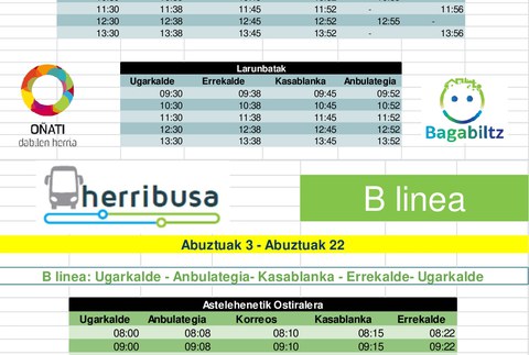 Horario especial de Herribus desde el 3 al 22 de agosto