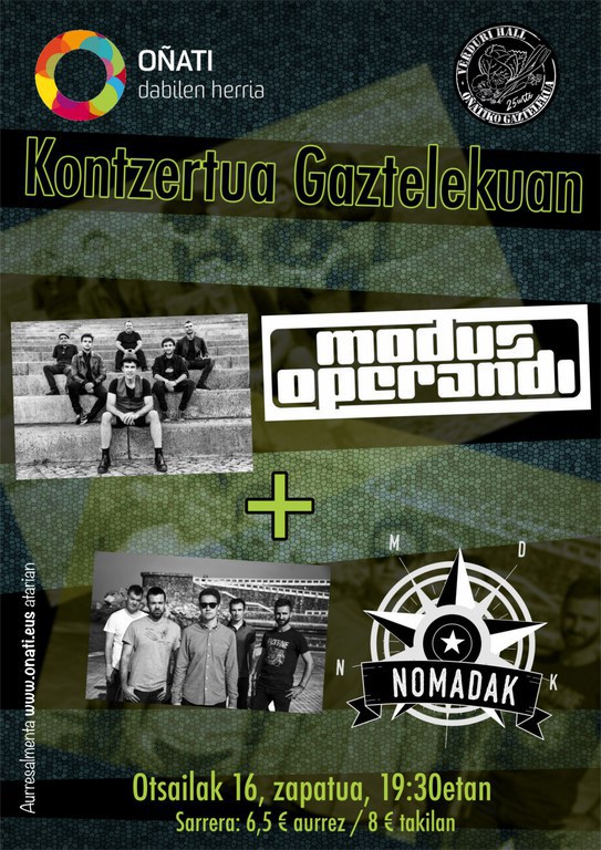 “Modus Operandi” eta “Nomadak” zuzenean Gaztelekuan