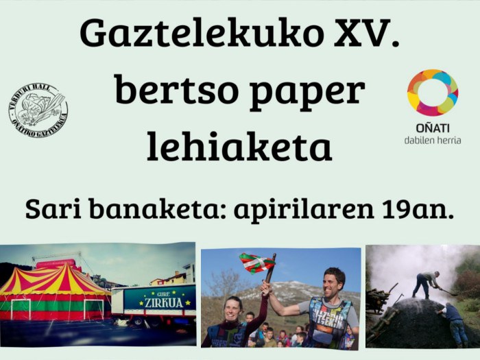 Gaztelekuko XV. Bertso paper lehiaketaren sari banaketa