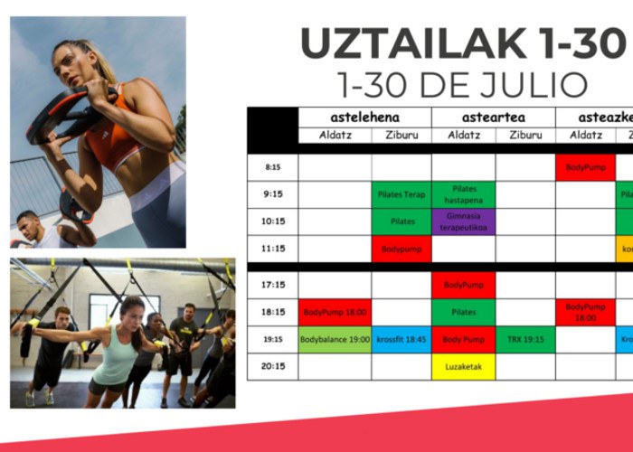 Uztaileko Fitness ekintzetarako izen emate epea itxi
