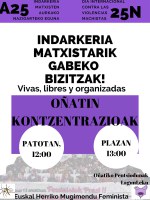 “Indarkeria matxistarik gabeko bizitzak” aldarrikatuko dira azaroaren 25ean