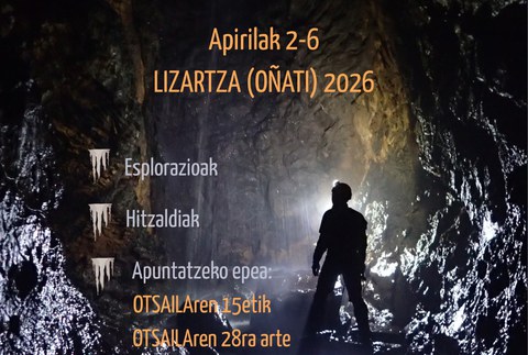 31. Euskal Espeleologia Jardunaldiak Oñatin egingo dira, apirilaren 2tik 6ra