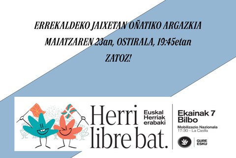 Argazki jendetsua ateratzeko deia egin du Gure Eskuk, ekaineko mobilizazioa girotzeko