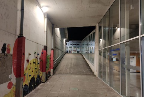 Argiztapen lan berriak egiten ari dira kiroldegian eta Azkoagainen