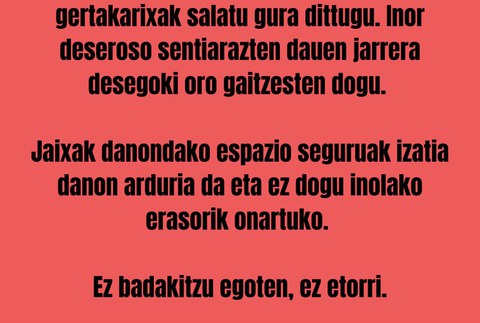 Asteburua nahasia izan da intzidentzien atalean