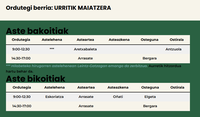 Debagoieneko Energia bulegoak arreta-egutegia moldatu du