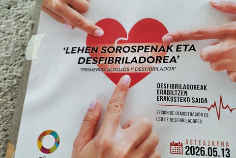 Desfibriladorea erabiltzen erakusteko saioa antolatu da datorren asterako