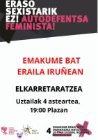 Elkarretaratzea deitu da arratsalderako, Iruñean larunbatean izan zen hilketa matxista salatzeko
