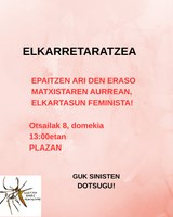 Elkarretaratzea deitu du Sare Feministak, epaitzen ari diren eraso matxistaren biktimari elkartasuna azaltzeko