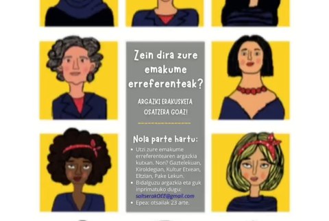 Emakume erreferenteen erakusketa osatu nahi du Oñatiko Sare Feministak, martxoaren 8rako