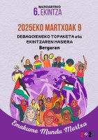 Emakume Mundu Martxaren 6. ekintzari hasiera emango zaio Bergaran, domekan