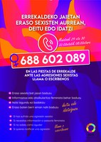 Errekaldeko jaietan eraso sexisten arretarako telefono bidezko zerbitzua egongo da
