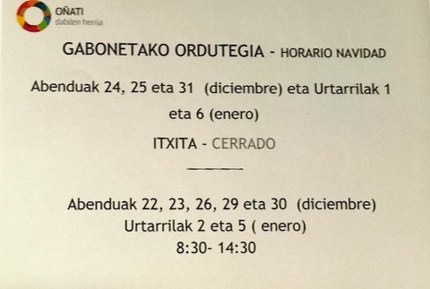 Herribusak eta udaletxeko HAZ bulegoak ordutegia egokitu dute Gabon egunetarako