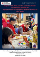 Ikasleei hezkuntza-laguntza ematen lagundu nahi duten herritarrei deia luzatu die Gurutze Gorriak