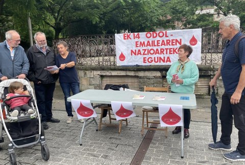 Informazio mahaiak jarriz ospatuko da gurean Odol Emaileen Nazioarteko Eguna, larunbatean