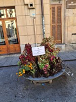 Kendutako loreak hartzeko gonbidapen kartelak jarri dira herriko lorategitan