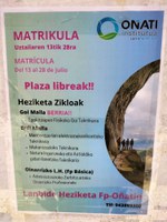 Lanbide heziketa arautuan matrikula epea irekita dago, uztailaren 28ra arte