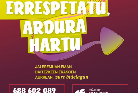 Ospatu, errespetatu, ardura hartu!