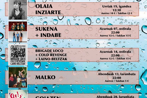 Udazkenerako kontzertuen programazioa aurkeztu du Gaztelekuak