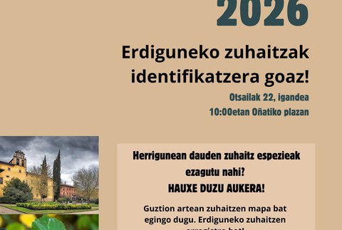 Zuhaitz Egunean erdiguneko arbolak identifikatuko dira