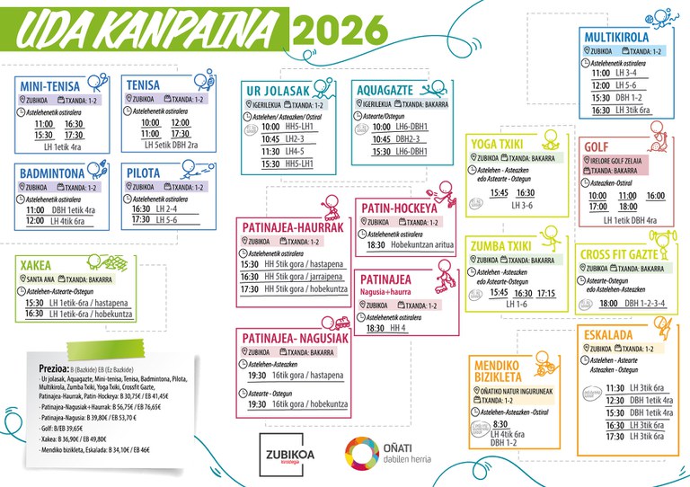 Uda kanpaina-Kirol eskaintza 2026